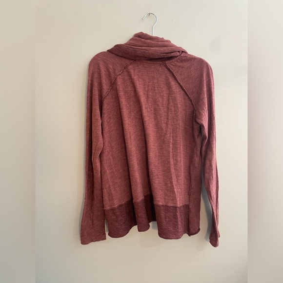 Free People Beach Mauve Long Sleeve Cowl Neck Loose Sweater Cover-up - Picture 4 of 4